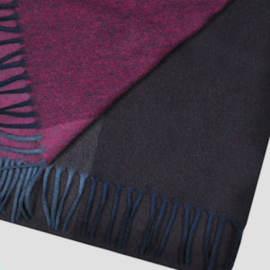 Four Panels of Colour Cashmere Scarf in Claret & Brown