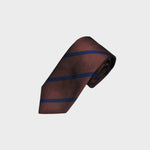 Stripes Reppe Silk Tie in Brown & Blue