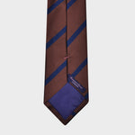 Stripes Reppe Silk Tie in Brown & Blue