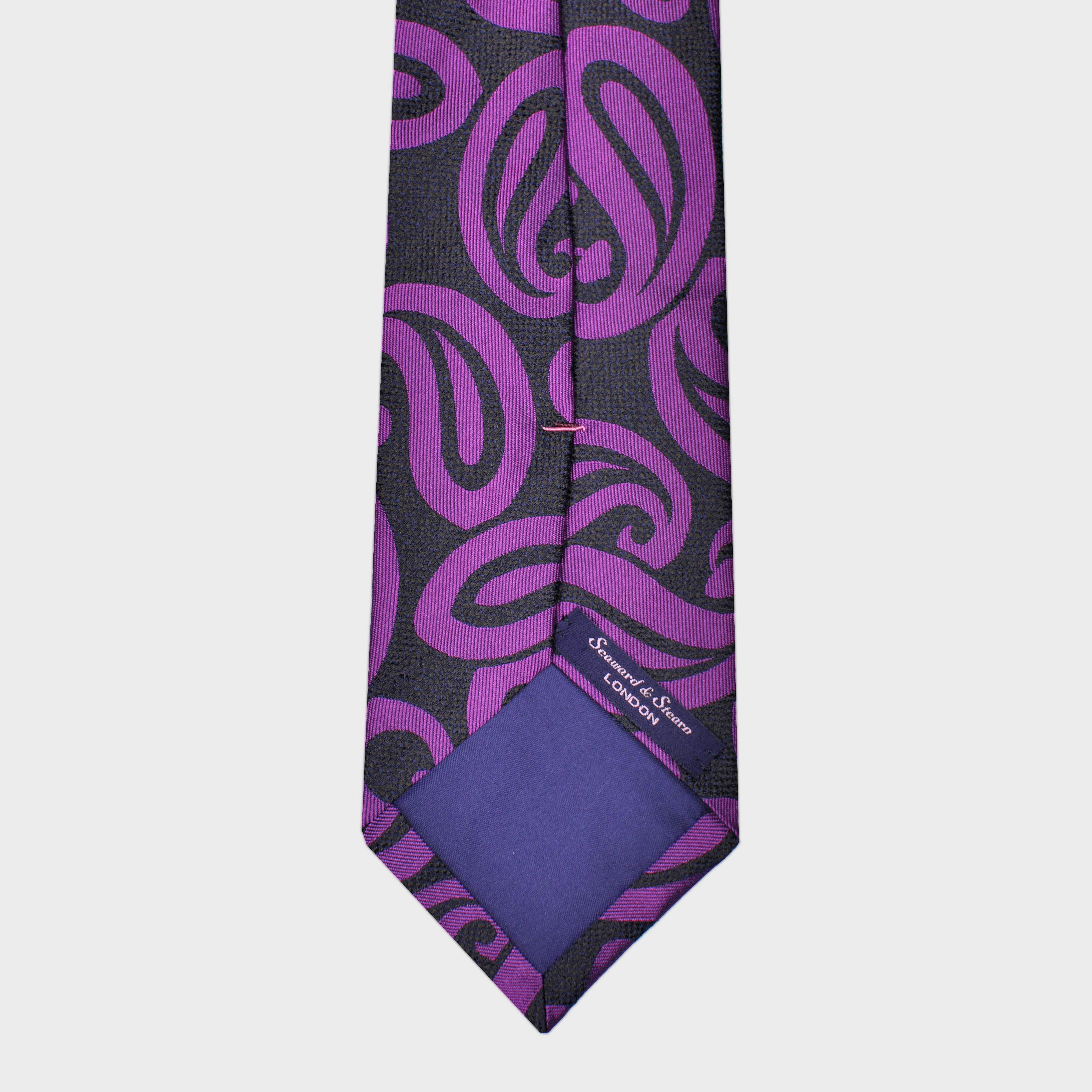 Big Teardrops Woven Silk Tie in Pink & Navy