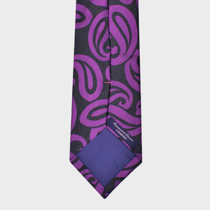 Big Teardrops Woven Silk Tie in Pink & Navy