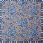 Paisley, Geo's & Stripes Reversible Panama Silk Pocket Square in Orange, Blue & Green