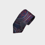 Paisley Woven Silk Tie in Blue & Claret