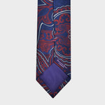 Paisley Woven Silk Tie in Blue & Claret