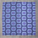 Dots, Geo's & Stripes Reversible Panama Silk Pocket Square in Blue, Violet & Brown