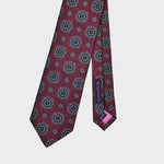 Medallions Natte Silk Tie in Claret