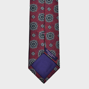 Medallions Natte Silk Tie in Claret