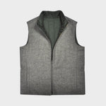 Reversible Wool & Puffer Gilet in Mink & Olive