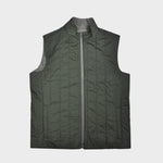 Reversible Wool & Puffer Gilet in Mink & Olive