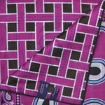 Paisley & Basket Weave Reversible Panama Silk Pocket Square in Pink & Brown