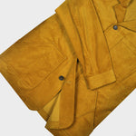 Heavy Cotton Corduroy Worker Jacket in Mustard with Blue (under) Collar