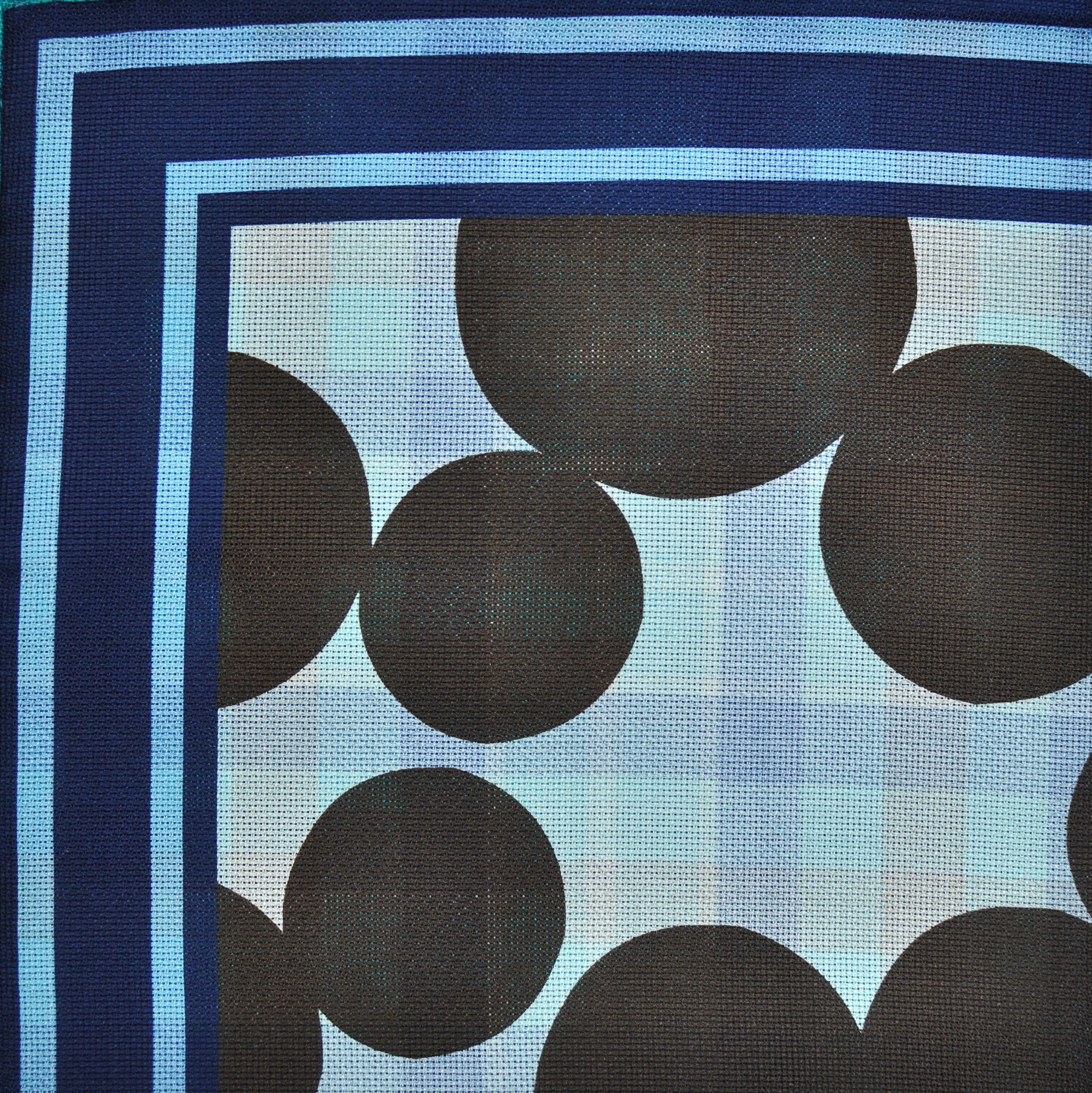 Dots & Plaid Reversible Panama Silk Pocket Square in Blue, Teal & Brown