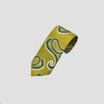 English Madder Paisley Silk Tie in Lime, Blue & Brown