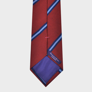 Stripes Silk Tie in Claret & Blue