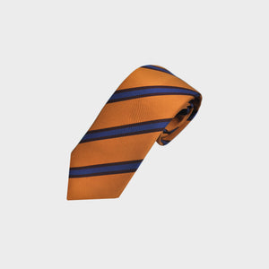 Stripes Silk Tie in Sunset Yellow & Blues