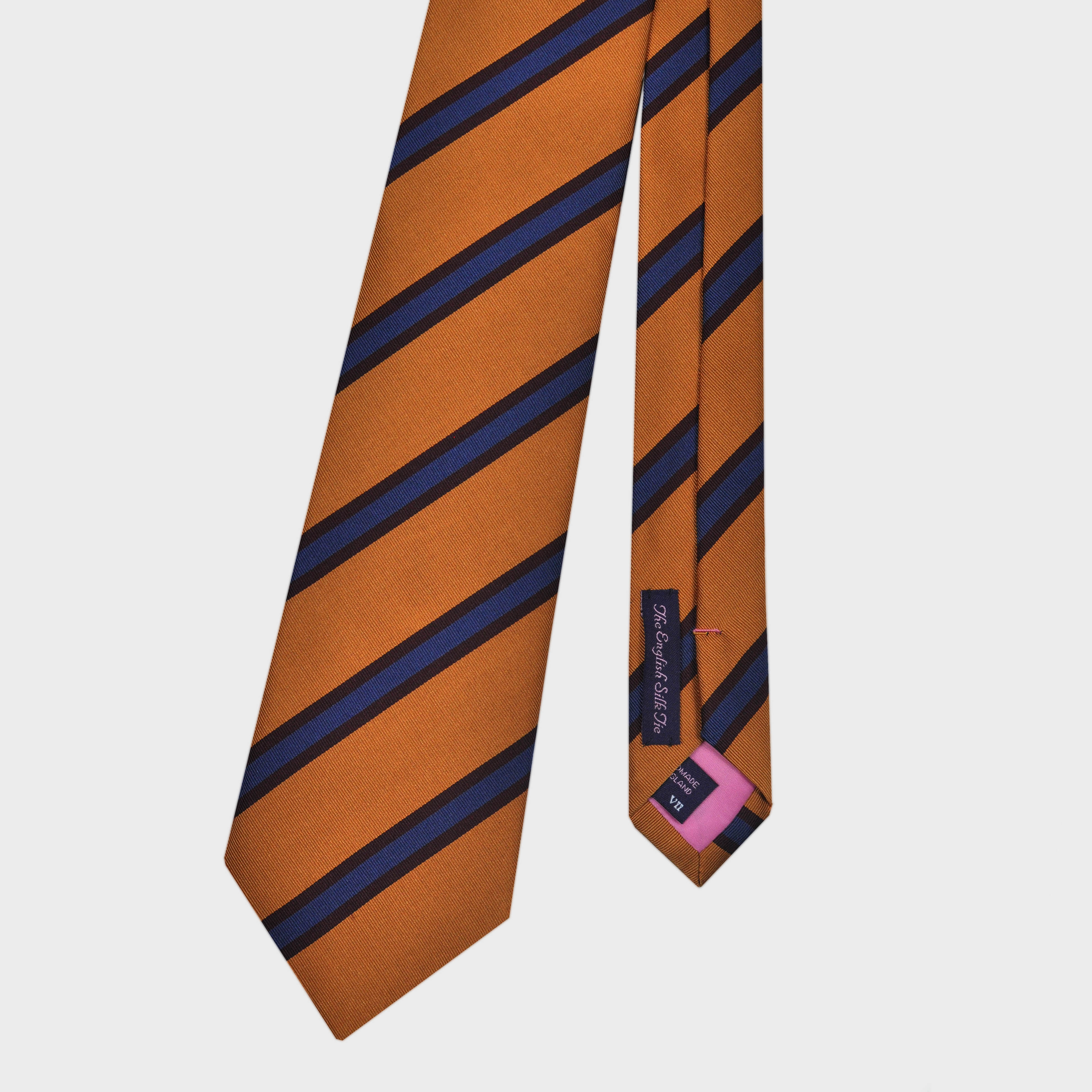 Stripes Silk Tie in Sunset Yellow & Blues