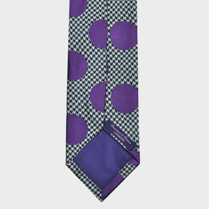 Big Purple Dots on Puppy Tooth Silk Tie