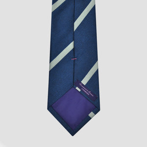 Stripes Silk Tie in Cobalt Blue & White