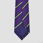 Stripes Silk Tie in Purple, Green & White