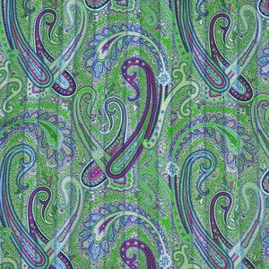 Reversible Panama Silk Pocket Square in Green & Purple