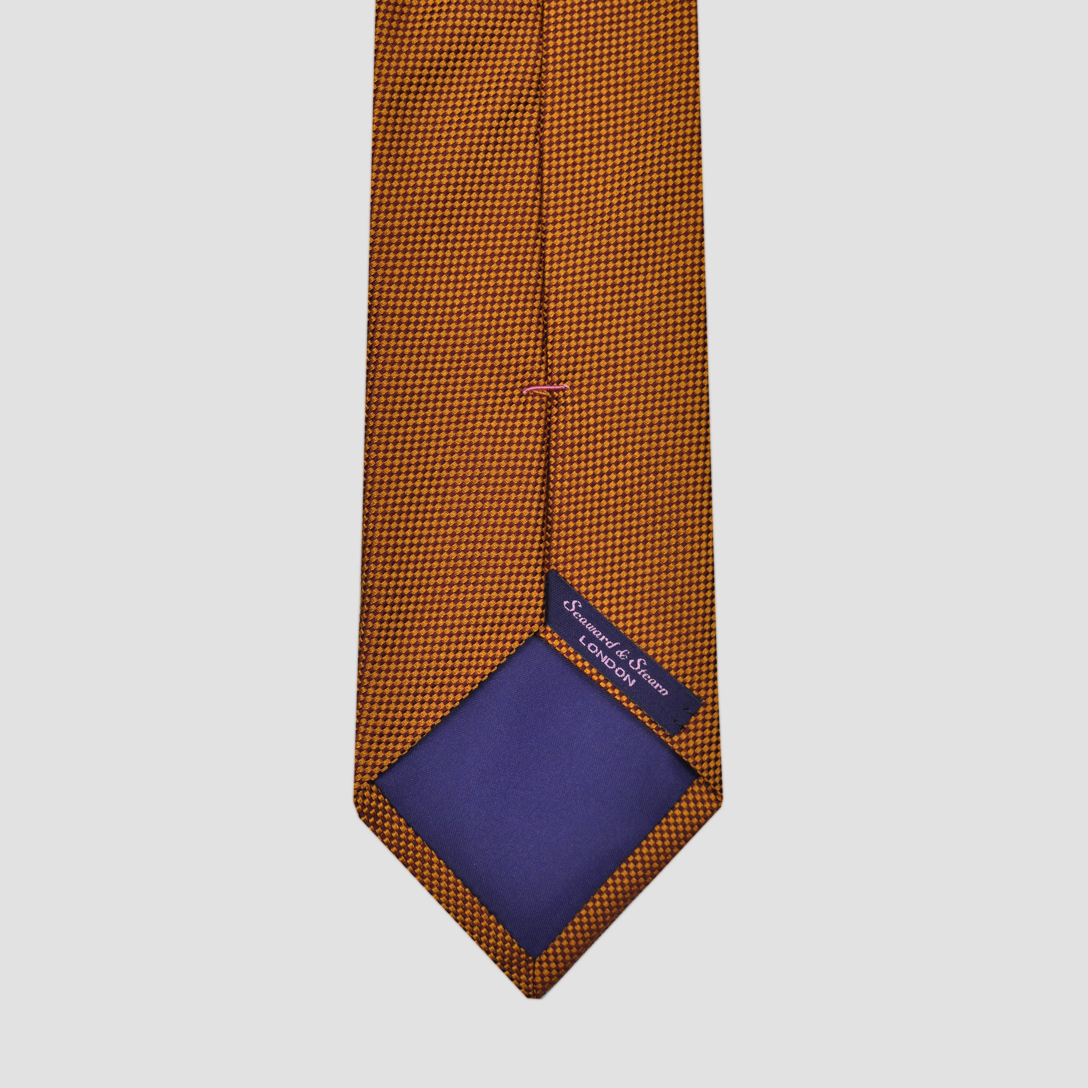 Natte Weave Silk Tie in Sunset Orange