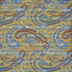 Paisley & Stripes Reversible Panama Silk Pocket Square in Yellow & Blue