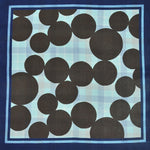 Dots & Plaid Reversible Panama Silk Pocket Square in Blue, Teal & Brown