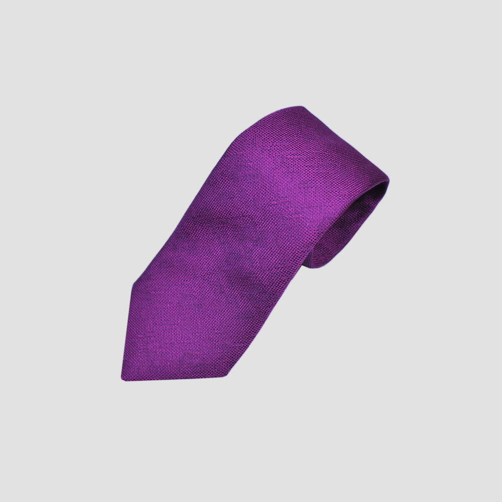 Natte Weave Silk Tie in Electric Purple