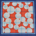 Dots & Plaid Reversible Panama Silk Pocket Square in Blue & Orange