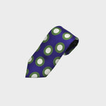 Big Hoops Dusty Silk Tie in Indigo, Lime Green & White