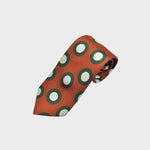 Big Hoops Dusty Silk Tie in Rusty Orange, Lime Green & White