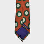 Big Hoops Dusty Silk Tie in Rusty Orange, Lime Green & White