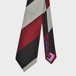 Big Bold Stripes Reppe Silk Tie in Red, White & Brown