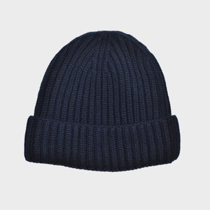 Four Ply Cashmere Winter Beanie in Navy