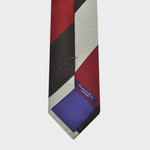 Big Bold Stripes Reppe Silk Tie in Red, White & Brown