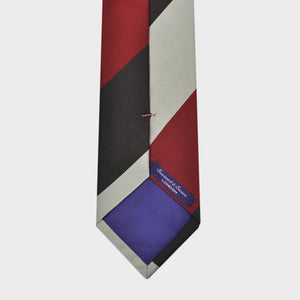 Big Bold Stripes Reppe Silk Tie in Red, White & Brown