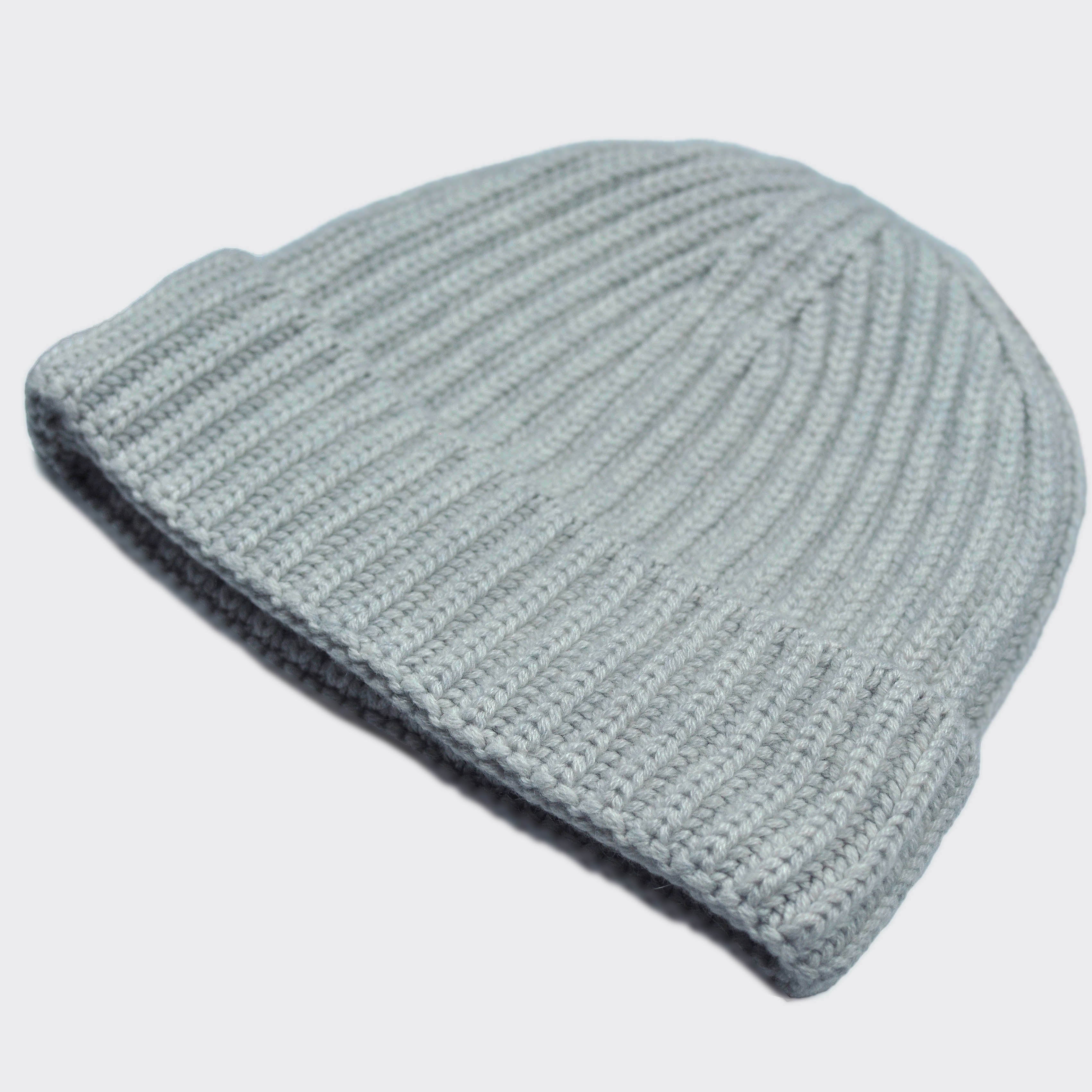 Four Ply Cashmere Winter Beanie Light Grey