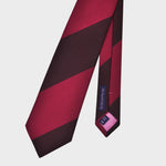 Big Bold Stripes Reppe Silk Tie in Brown & Claret