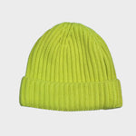 Four Ply Cashmere Winter Beanie in Lemon Yellow