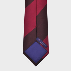 Big Bold Stripes Reppe Silk Tie in Brown & Claret