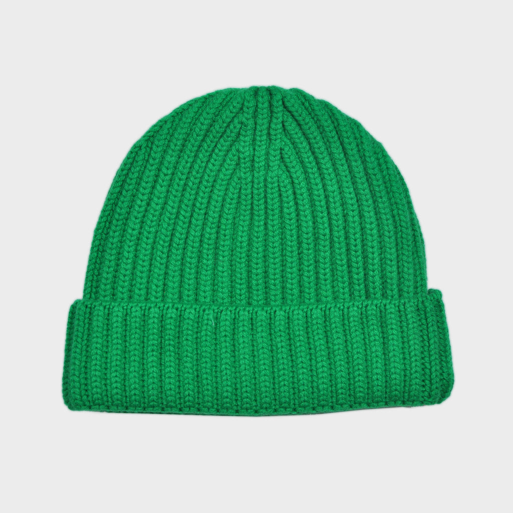 Four Ply Cashmere Winter Beanie in Green