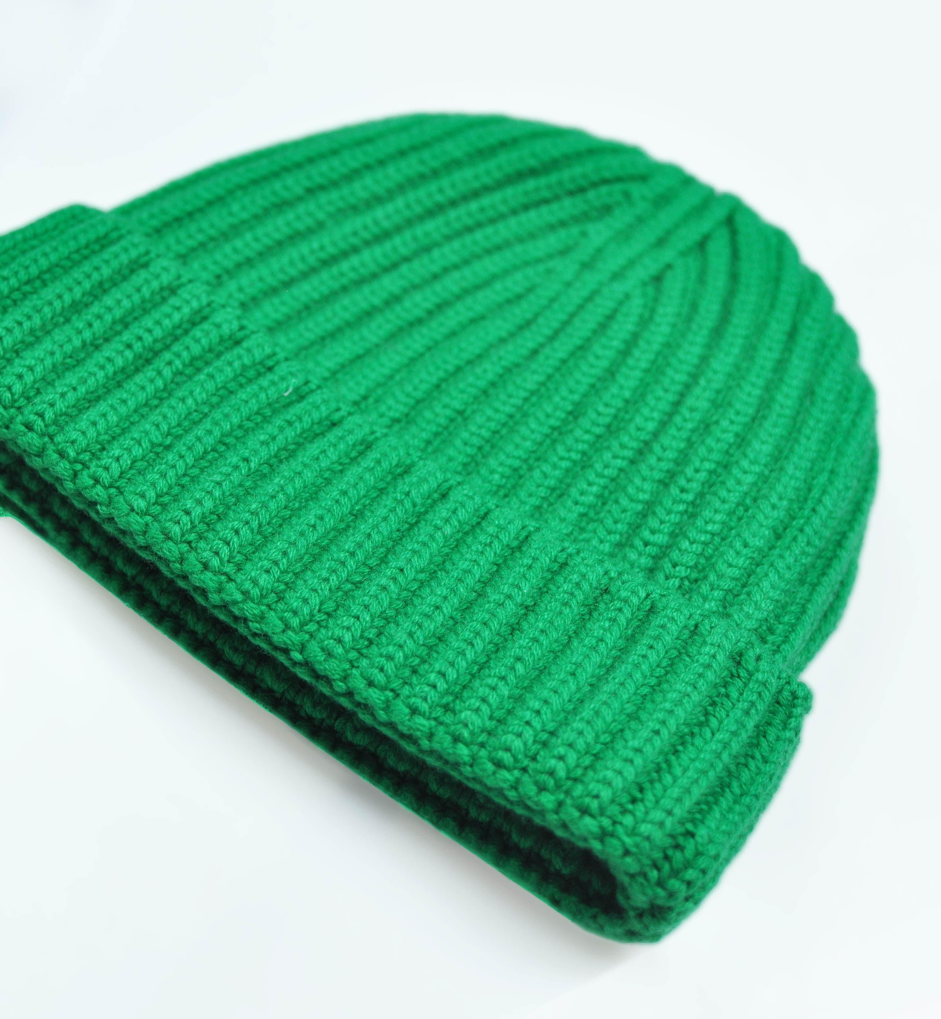 Four Ply Cashmere Winter Beanie in Green