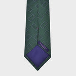 Little Rectangles on a Natte Woven Silk Tie in Green