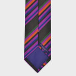 Lot's of Stripes Reppe Silk Tie in Purple, Brown, Orange, Green & Blue