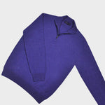 Cashmere Quarter Zip Jumper in Purple