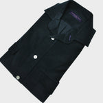 Fine Corduroy Spread Collar Shirt with Double Breast Pockets in Midnight Blue