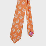 Geometrics Silk & Linen Tie in Orange