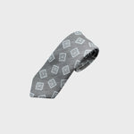 Geometrics Silk & Linen Tie in Mink