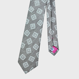 Geometrics Silk & Linen Tie in Mink