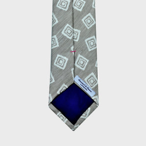 Geometrics Silk & Linen Tie in Mink